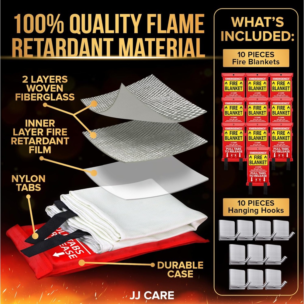 Fire Blanket – 10 Packs with H - Fire Blanket Kitchen 리뷰 및 가격