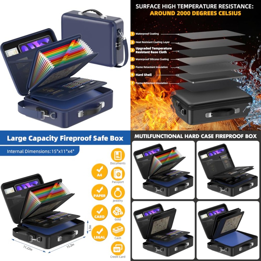 Fireproof Document Box with Lo - Fire Safe Document 리뷰 및 가격