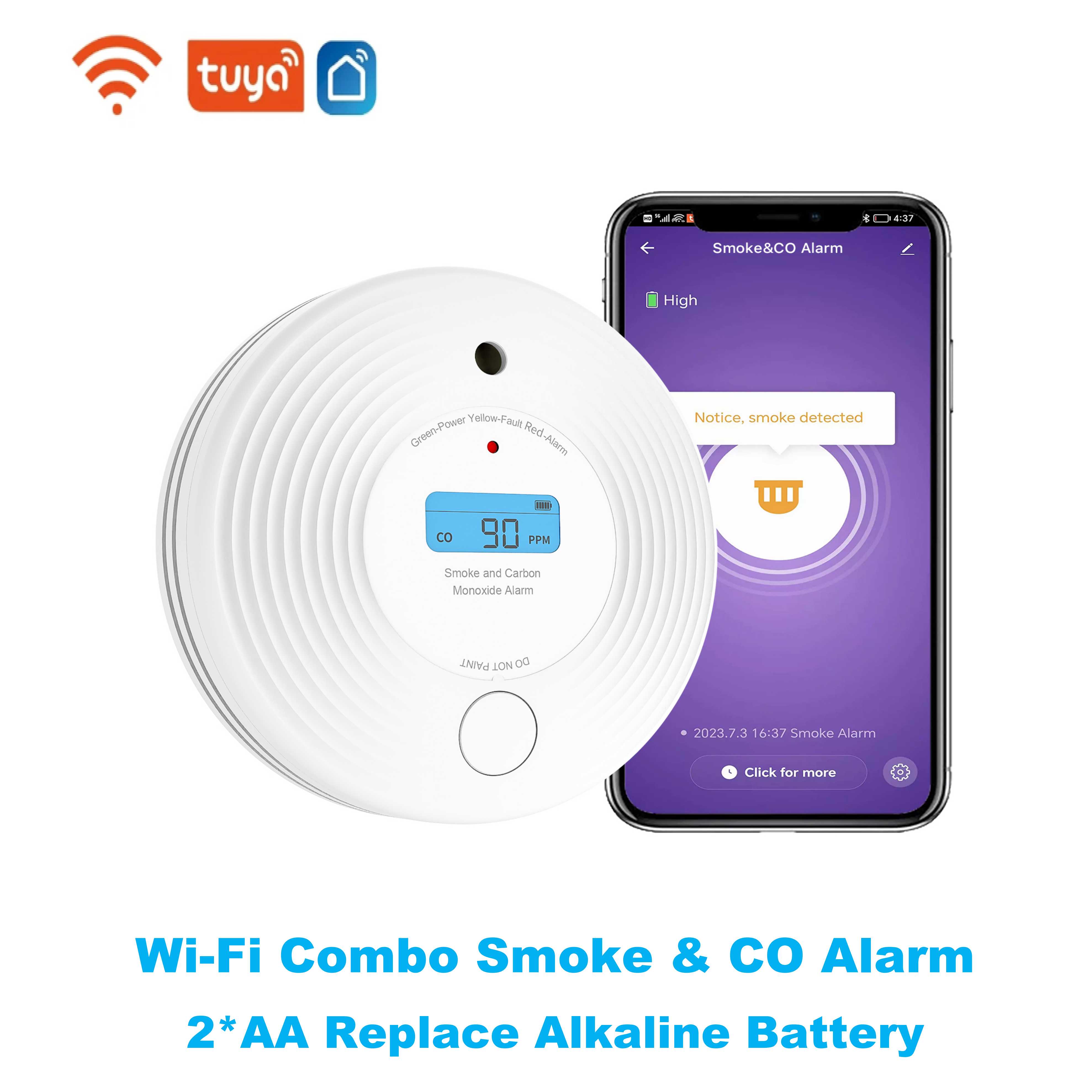 TuyaSmart Combo Smoke and CO D - Smoke Detector Interconnected 리뷰 및 가격